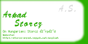 arpad storcz business card